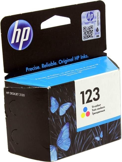 Картридж HP №123 F6V16AE для картридж для DJ 2130 color оригинал , ресурс 100 стр - фото - 1