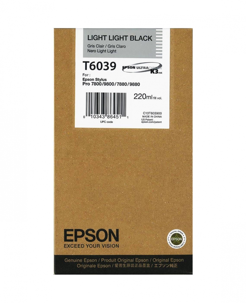 Картридж T603900 для Epson Stylus Pro 7800/9800 светло-серый - фото - 1